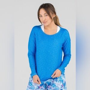 BOA USA Women's Printed Hypersoft L/S Running‎ Shirt - Cypher Blue Size Large